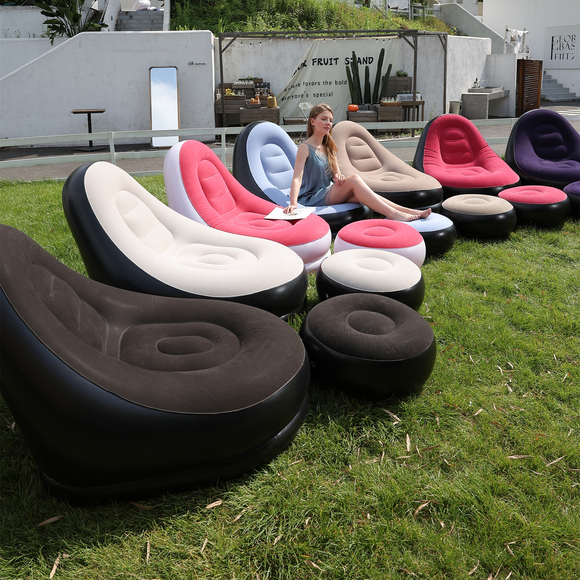 Outdoor Daybed Sofa - Lazy Couch Sofas Inflatable Chair Foldable