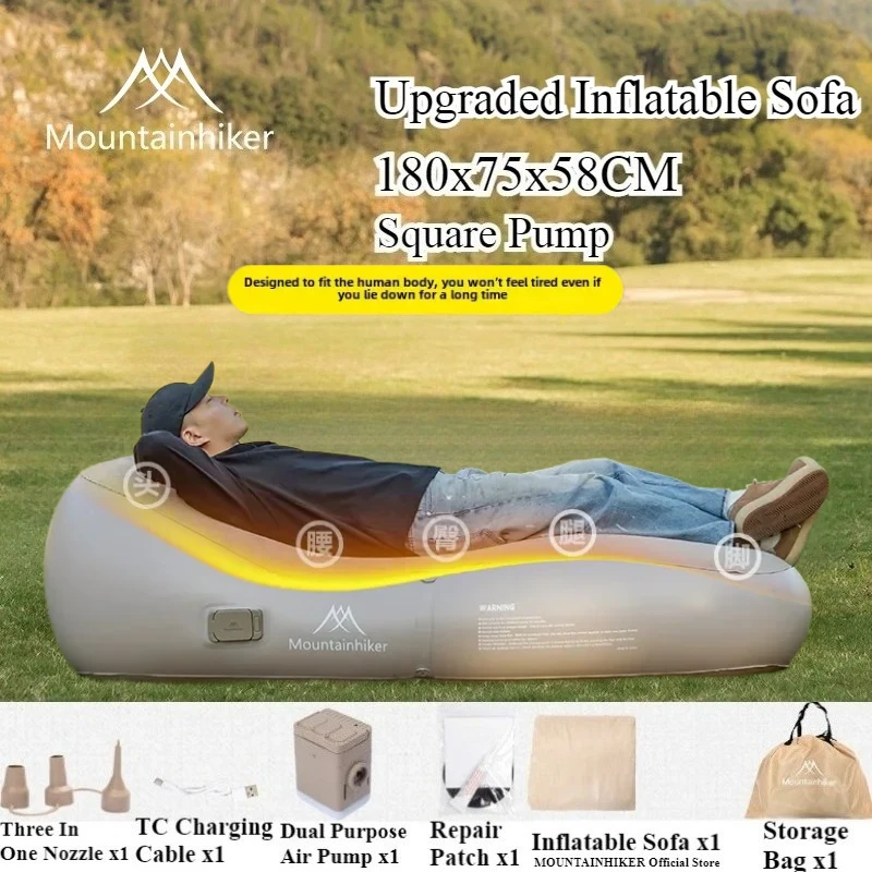 Outdoor Daybed Sofa - MOUNTAINHIKER 180x75x58CM Upgraded Inflatable Sofa Bed