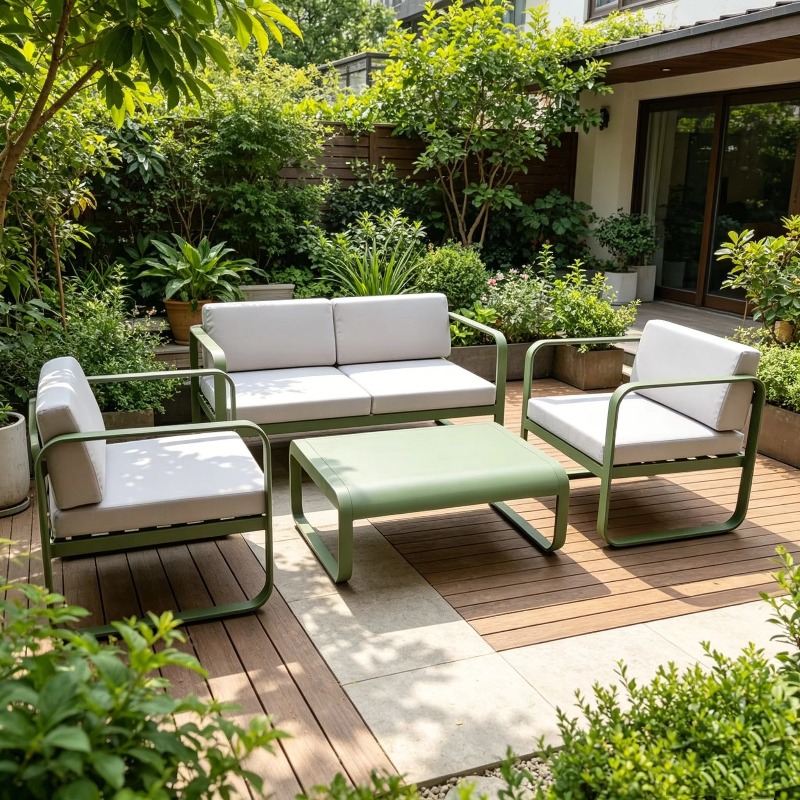 Outdoor Furniture Set - Macaron Color Sunproof Waterproof Aluminum Alloy