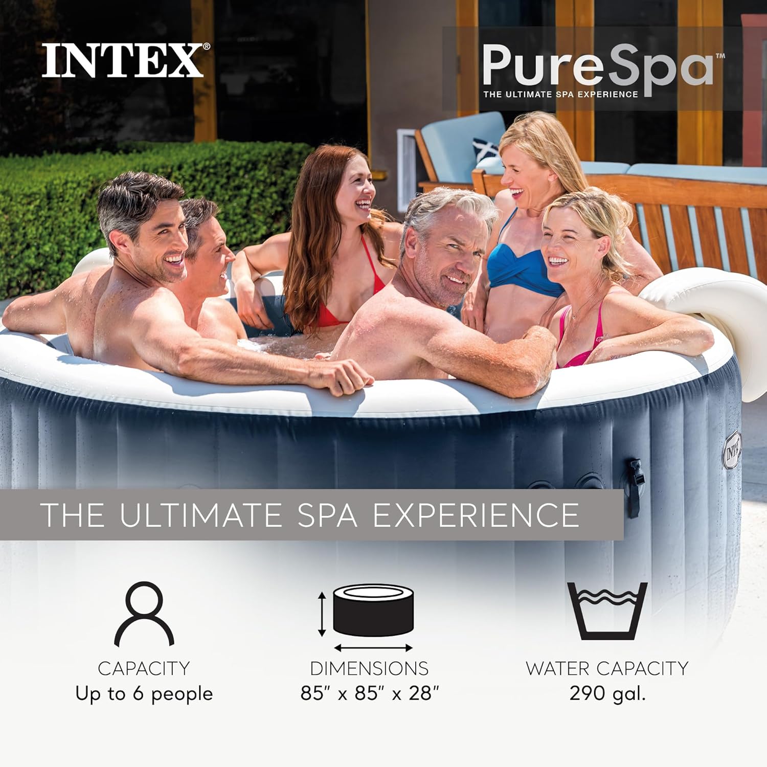 PureSpa Plus 6 Person Round In – обзор и цена Inflatable Hot Tub