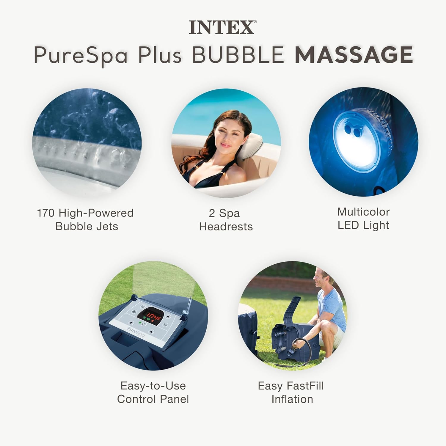 PureSpa Plus 6 Person Round In – обзор и цена Inflatable Hot Tub