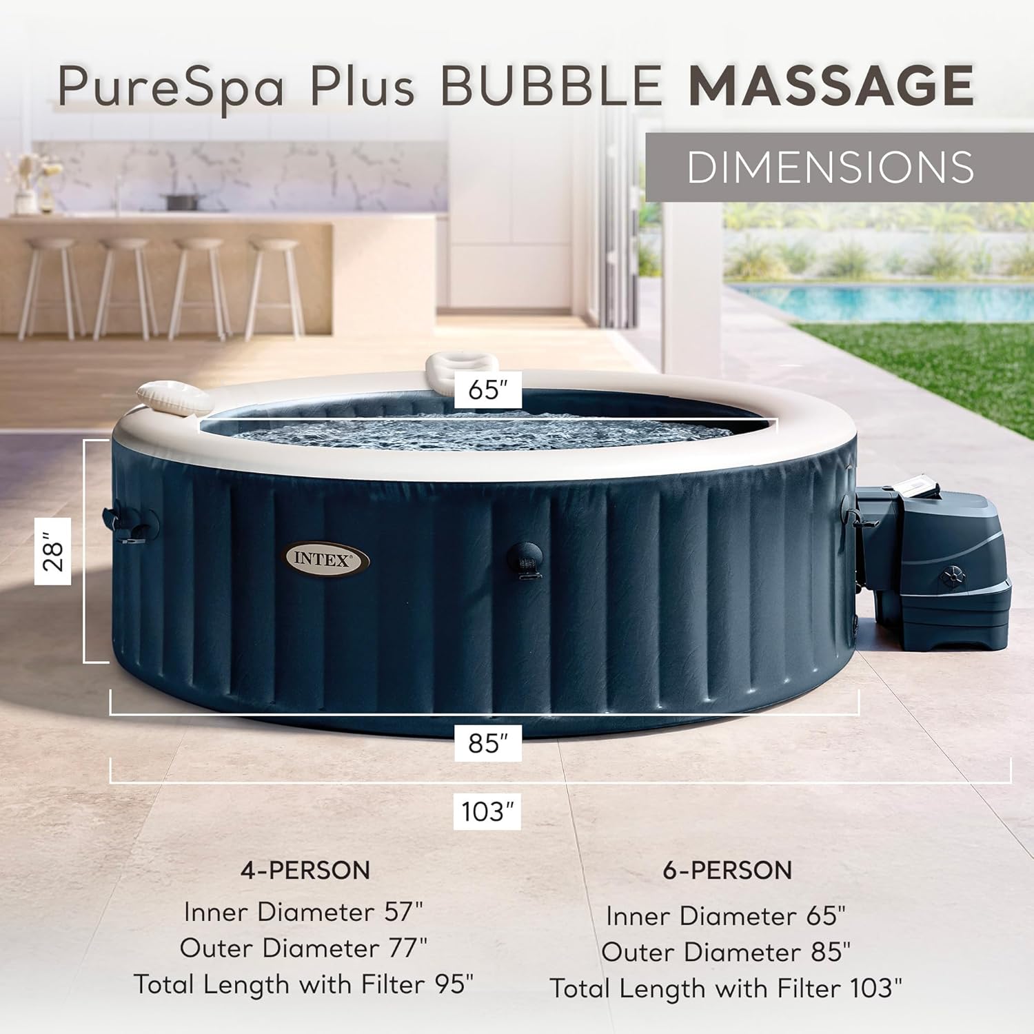 PureSpa Plus 6 Person Round In – обзор и цена Inflatable Hot Tub