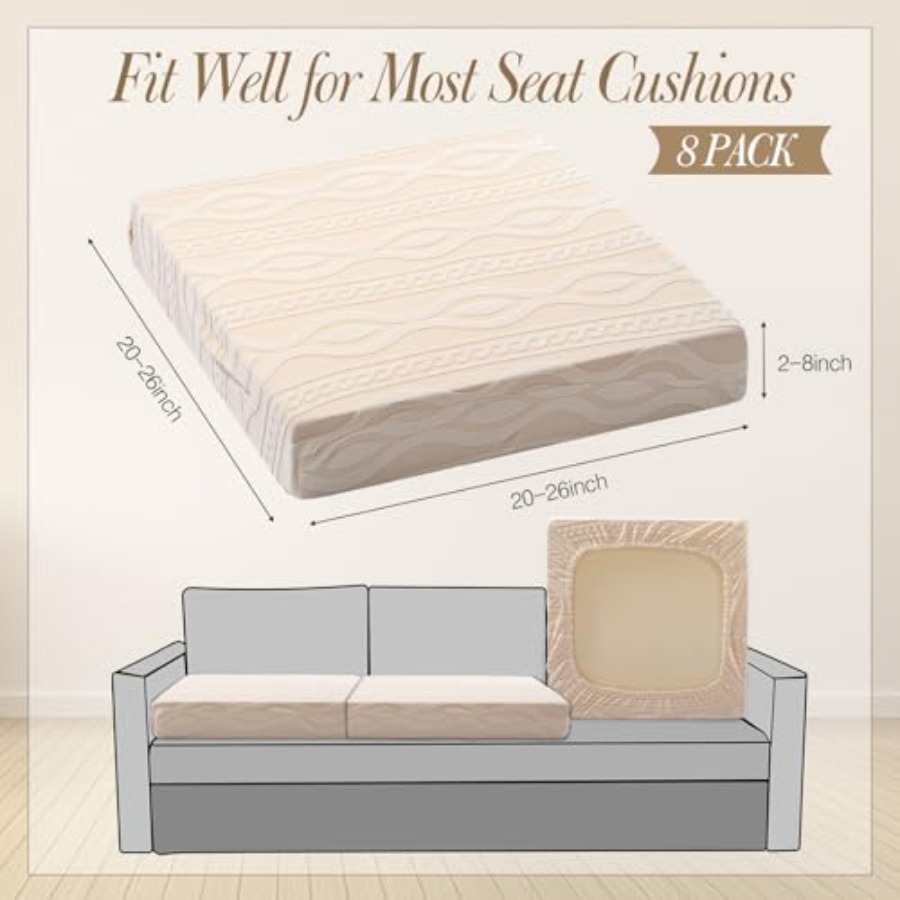 8Pcs Stretch Patio Cushion Cov – обзор и цена Outdoor Furniture Sofa