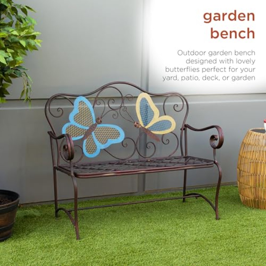 Outdoor 2-Person Butterfly Gar – обзор и цена Garden Bench Metal