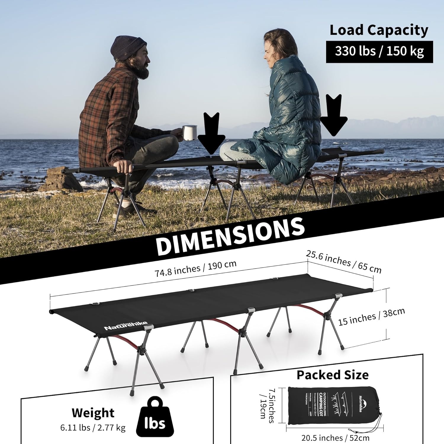 Naturehike Folding Camping Cot – обзор и цена Outdoor Daybed Sofa
