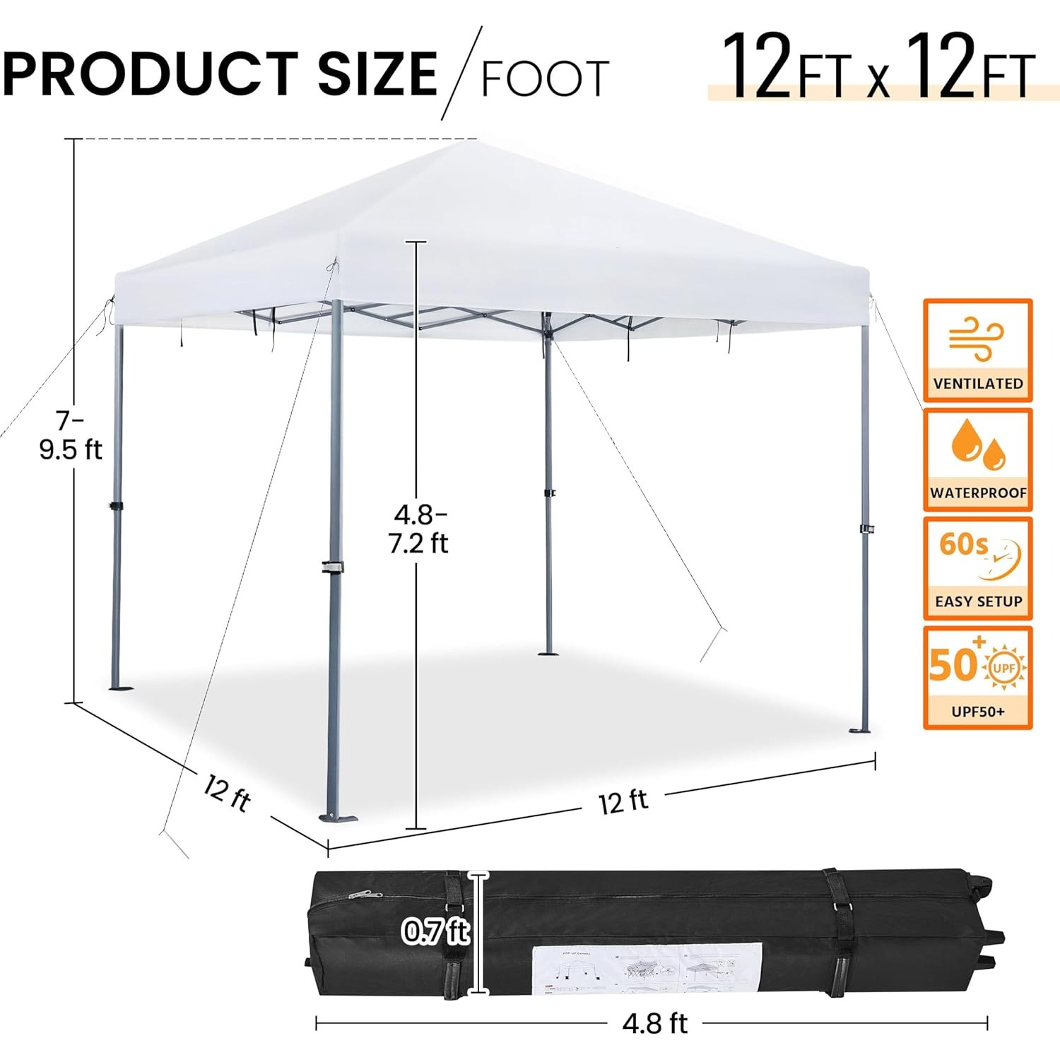 12x12 Pop Up Canopy Easy Set-u – обзор и цена Gazebo Pop Up