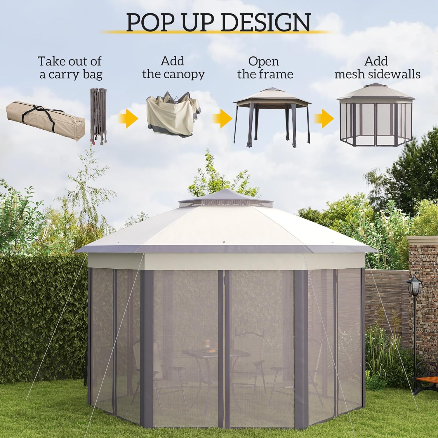13' x 13' Pop Up Gazebo, Hexag – обзор и цена Gazebo Pop Up