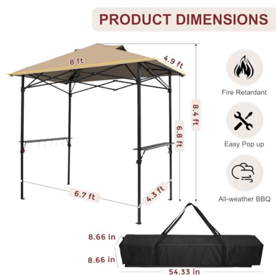 Outdoor BBQ gazebo, aluminum f – обзор и цена Gazebo Pop Up