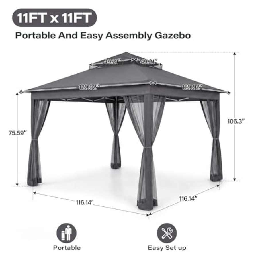 Pop Up Gazebo Mosquito Netting – обзор и цена Gazebo Pop Up