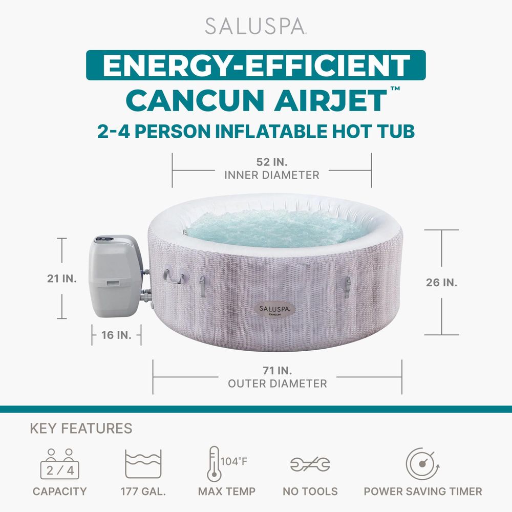 SaluSpa Cancun 2 to 4 Person I – обзор и цена Inflatable Hot Tub