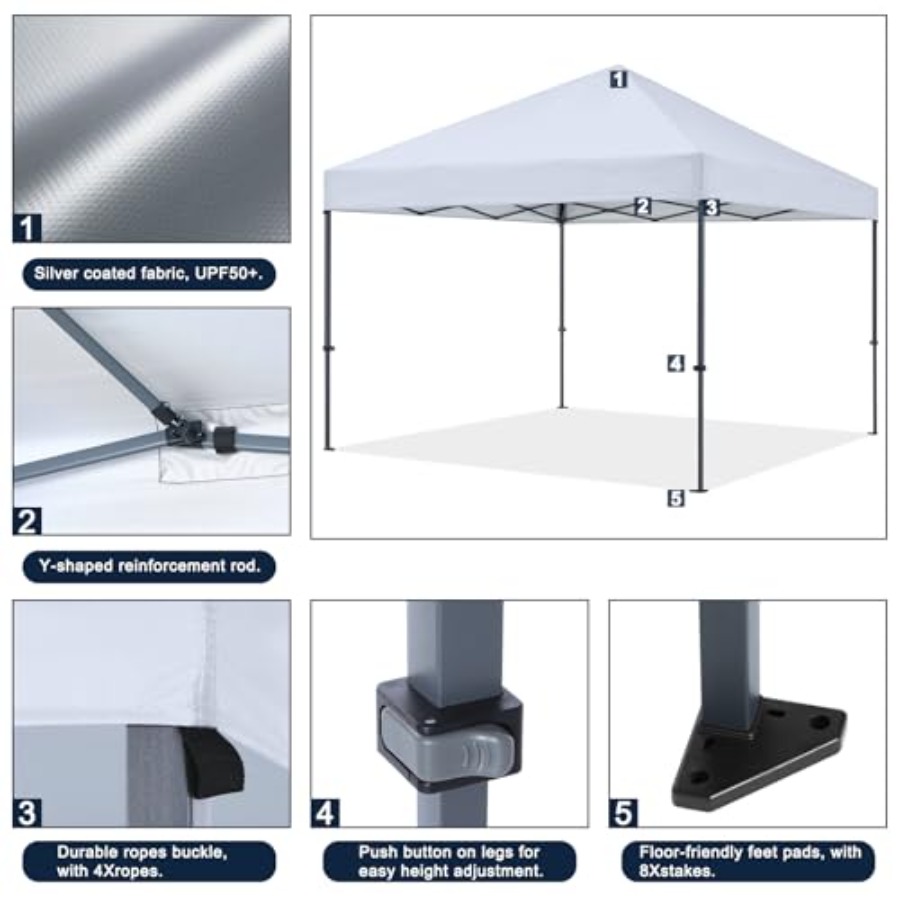 Durable Easy Pop Up Canopy Ten – обзор и цена Gazebo Pop Up