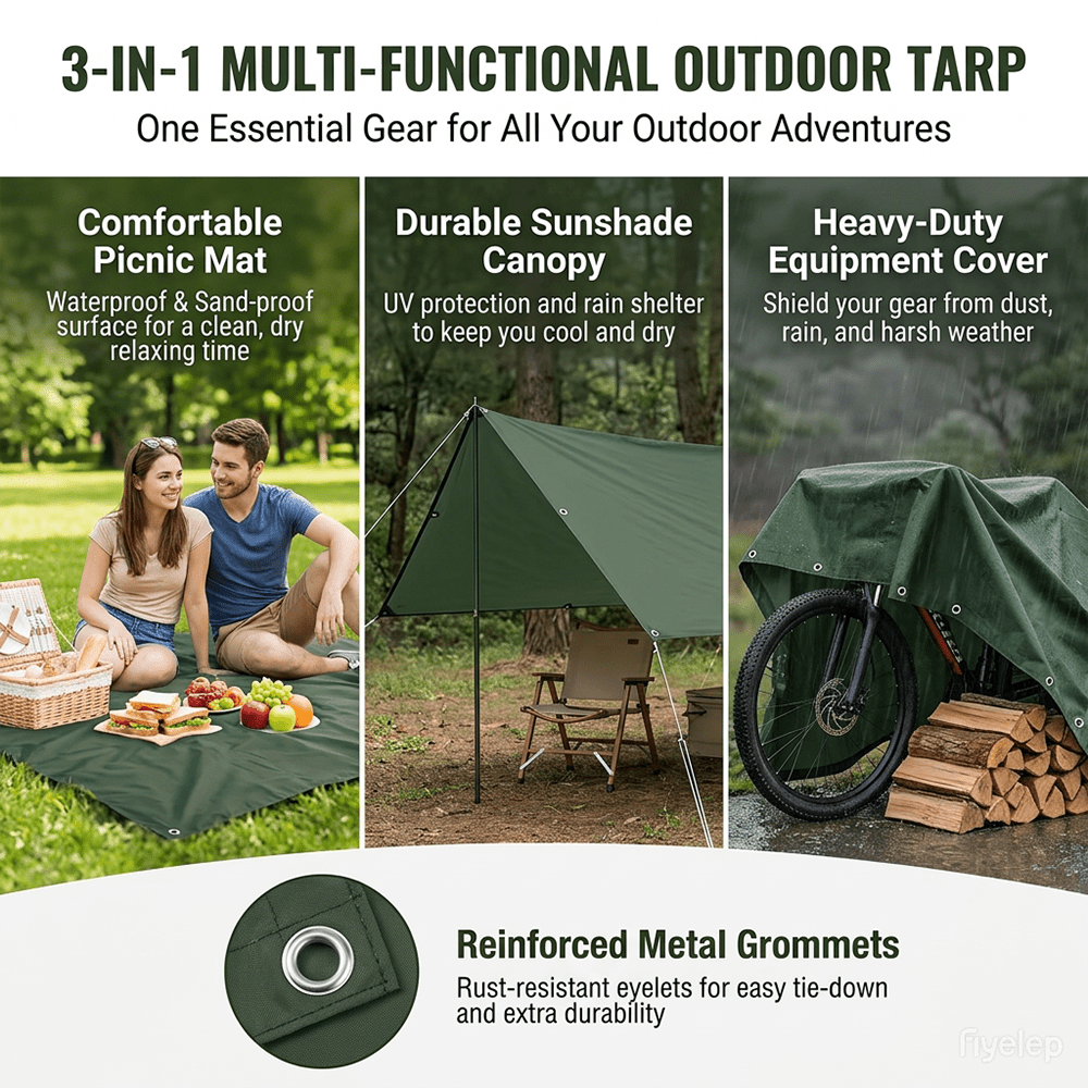 Outdoor Waterproof Tarp, Multi – обзор и цена Outdoor Furniture Pads
