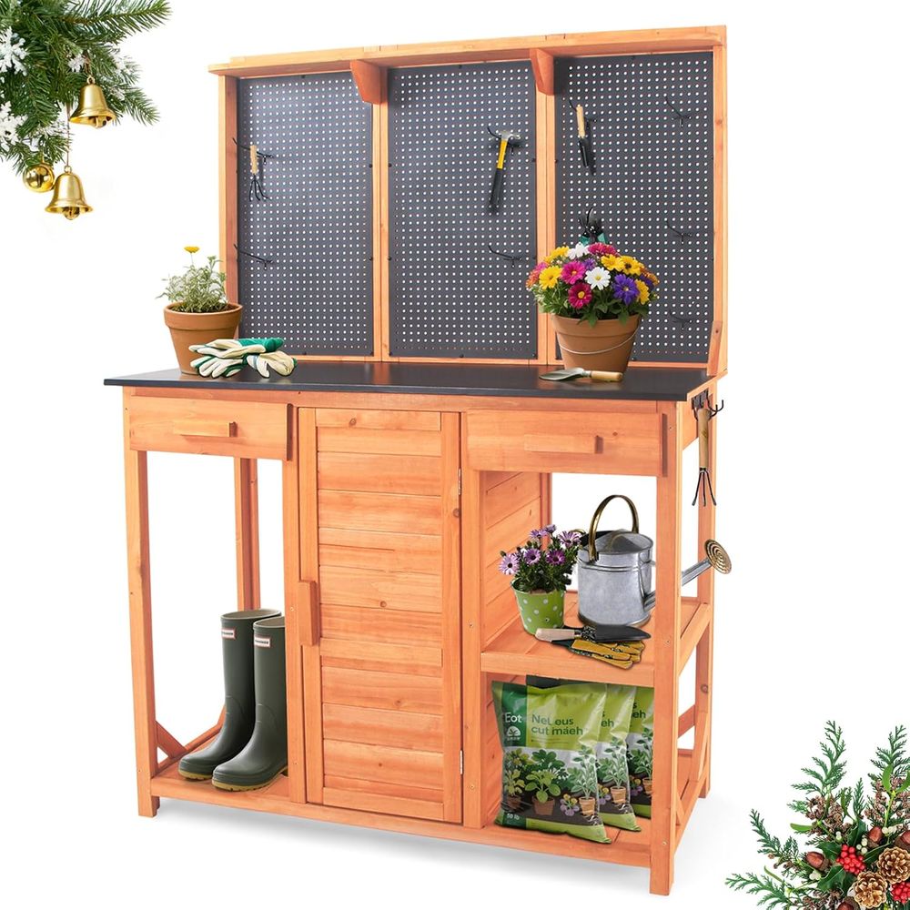 Wooden Garden Potting Bench wi – обзор и цена Garden Bench Metal