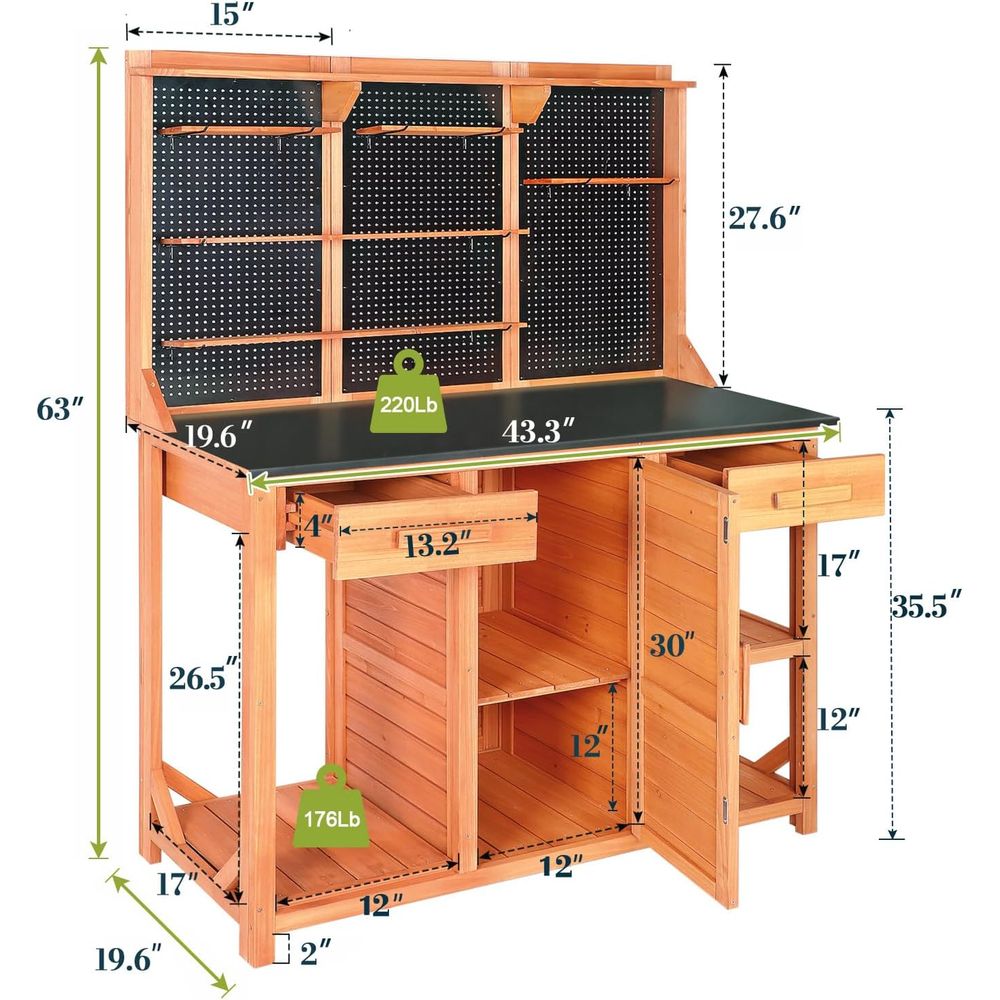 Wooden Garden Potting Bench wi – обзор и цена Garden Bench Metal