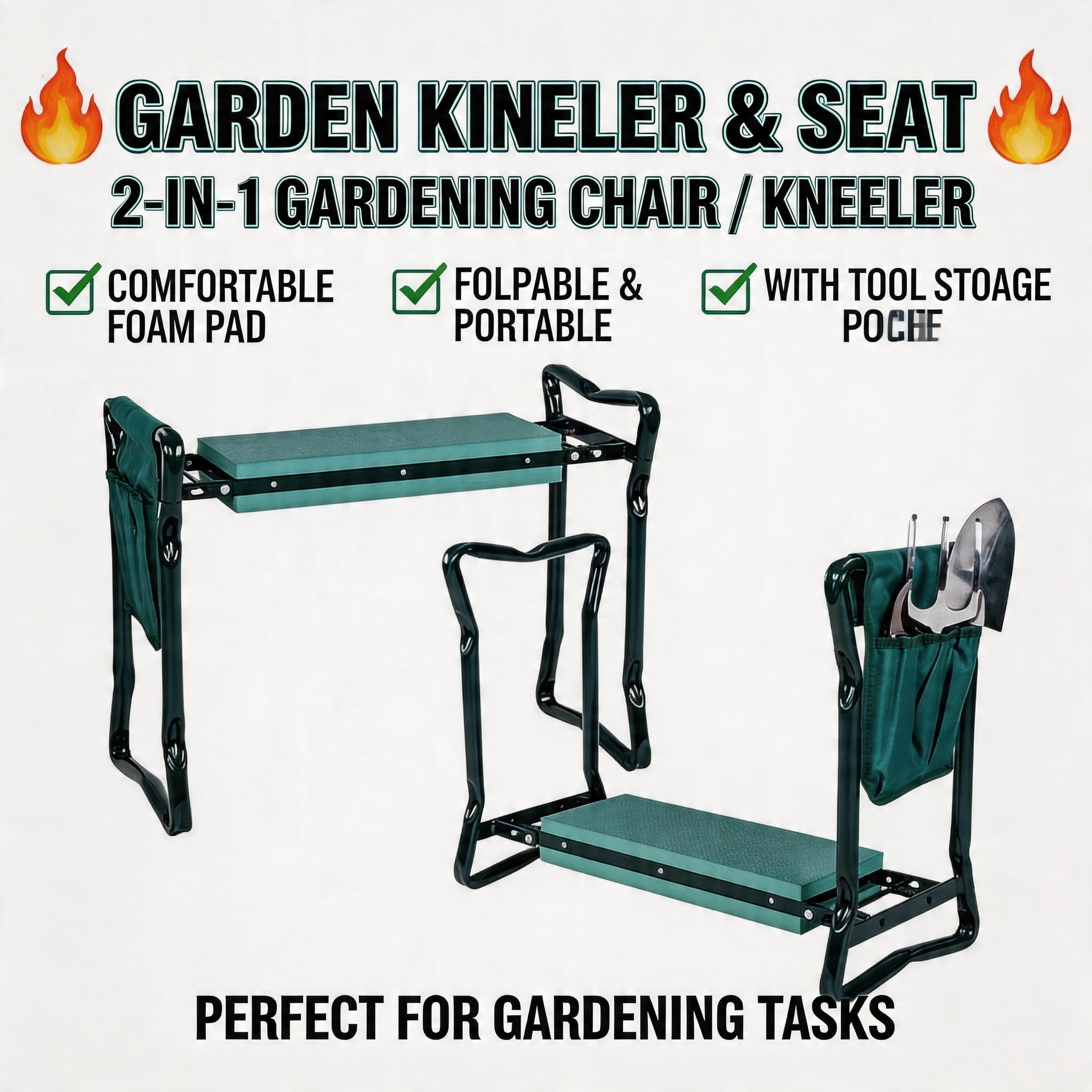 Garden Kneeler Folding Garden  – обзор и цена Garden Bench Metal