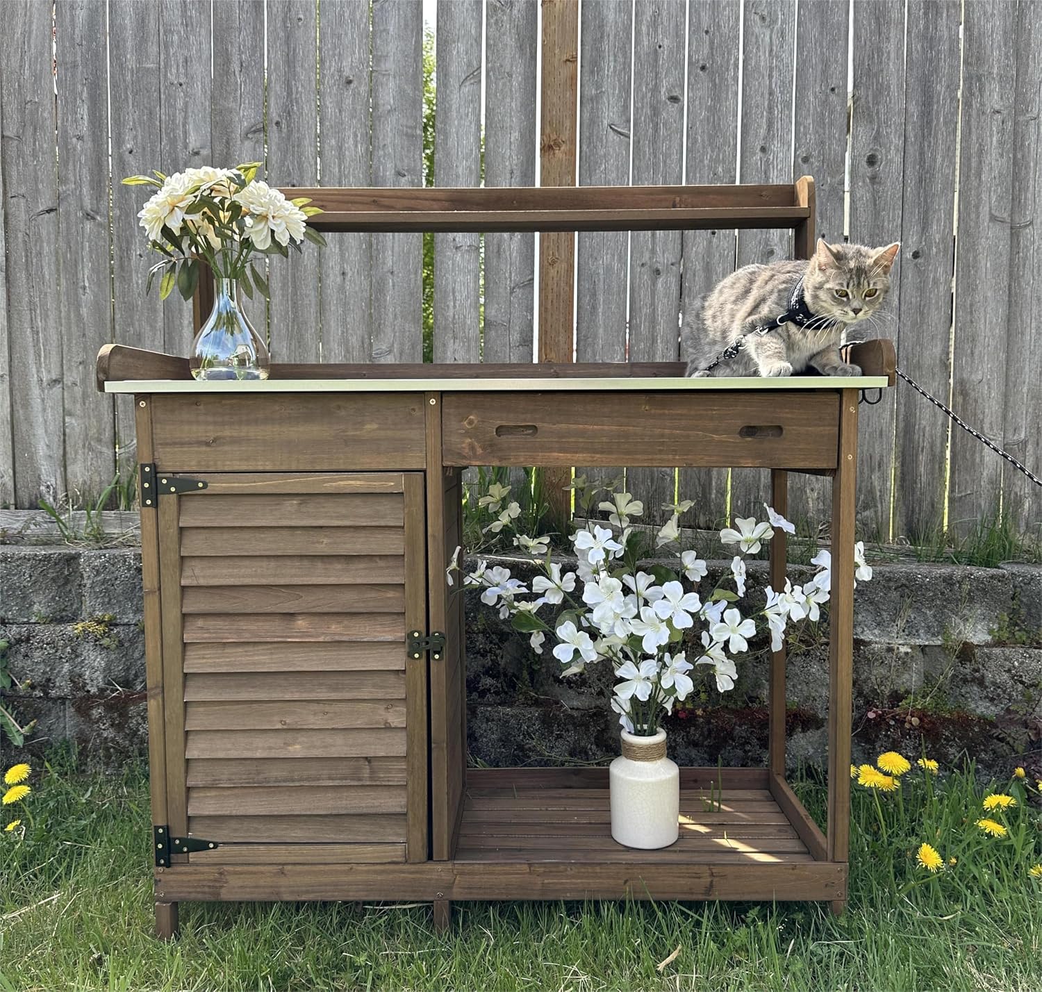Garden Potting Bench Outdoor W – обзор и цена Garden Bench Metal