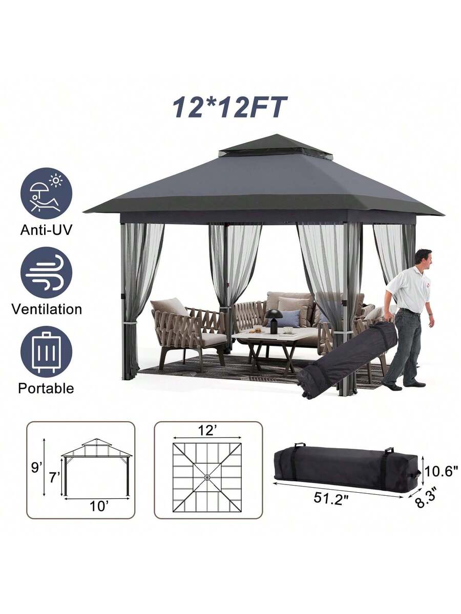12x12ft Pop-Up Gazebo With Dou – обзор и цена Gazebo Pop Up
