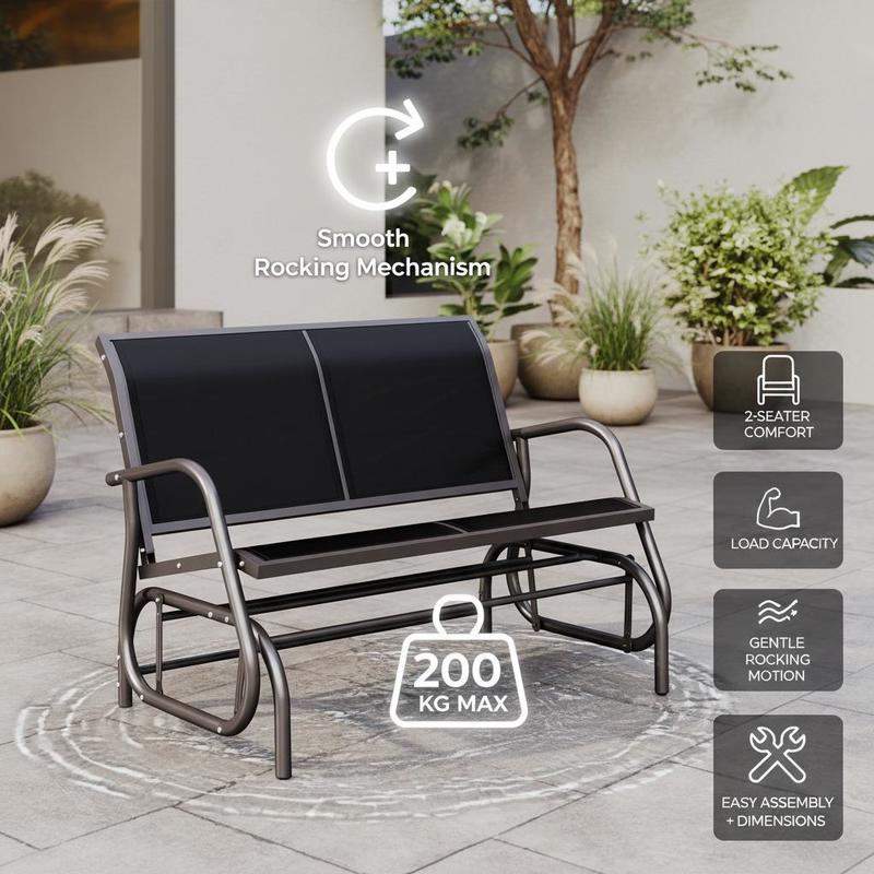 Outsunny -seater rocking chair – обзор и цена Garden Bench Metal