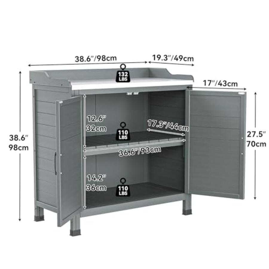Outdoor garden potting bench f – обзор и цена Garden Bench Metal