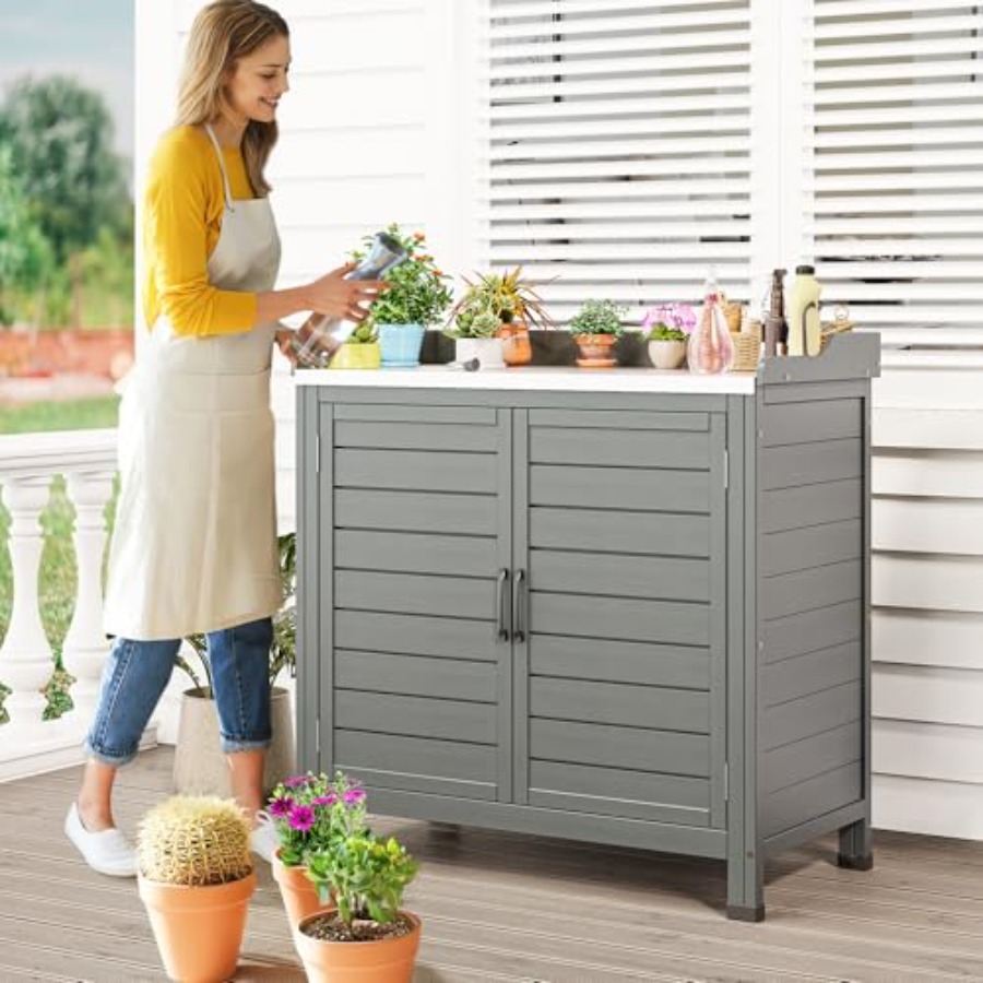 Outdoor garden potting bench f – обзор и цена Garden Bench Metal