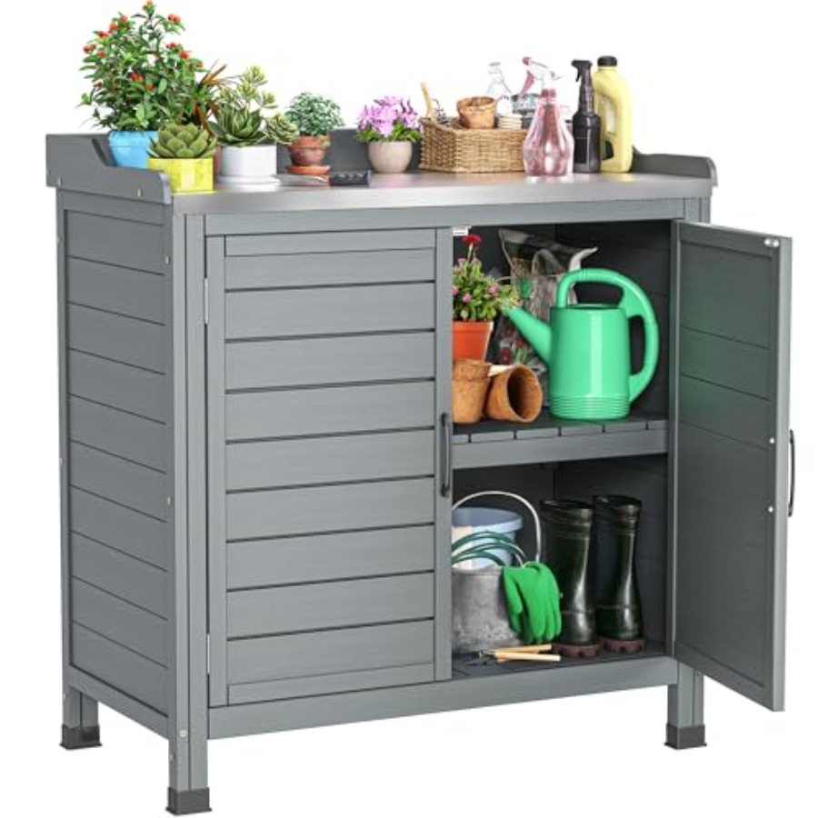 Outdoor garden potting bench f – обзор и цена Garden Bench Metal