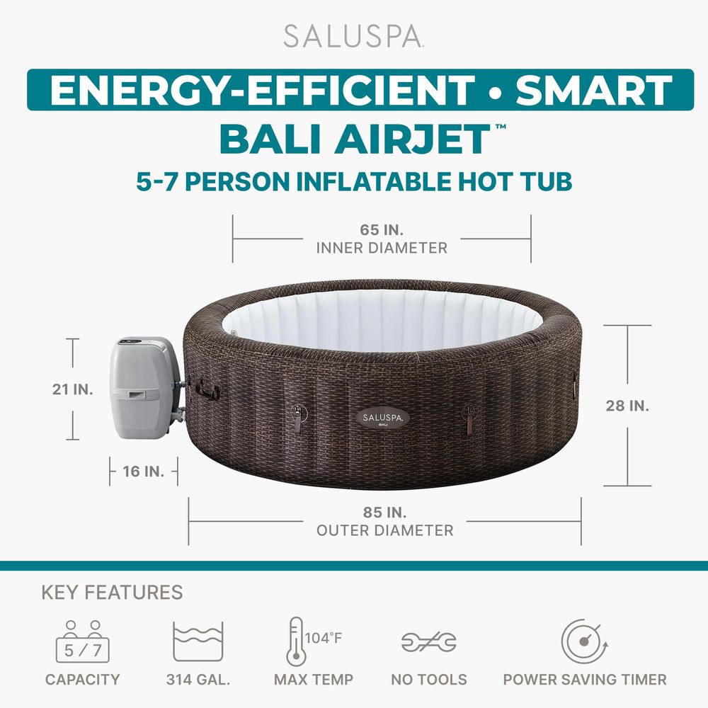SaluSpa Bali 5 to 7 Person Inf – обзор и цена Inflatable Hot Tub