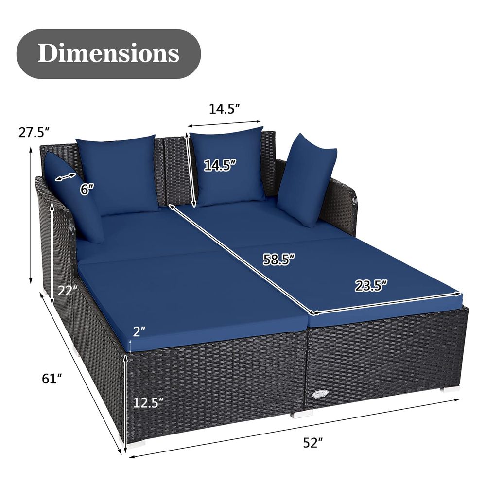 Outdoor Patio Rattan Daybed, S – обзор и цена Outdoor Daybed Sofa