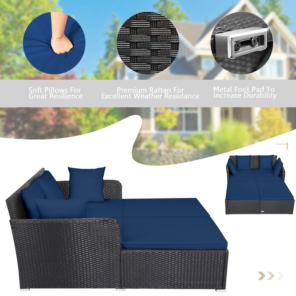 Outdoor Patio Rattan Daybed, S – обзор и цена Outdoor Daybed Sofa