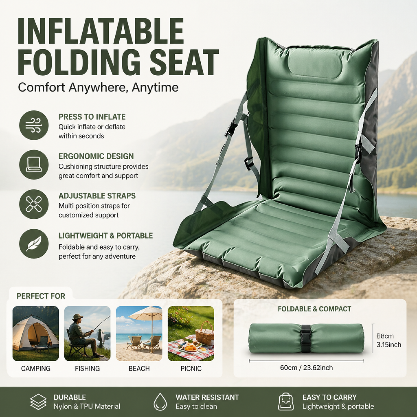 Inflatable Folding Seat Cushio – обзор и цена Outdoor Furniture Pads