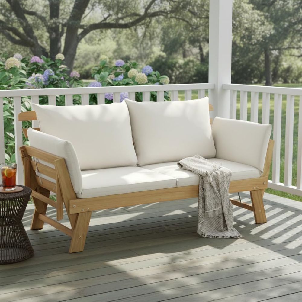 Convertible Acacia Wood Patio  – обзор и цена Outdoor Daybed Sofa