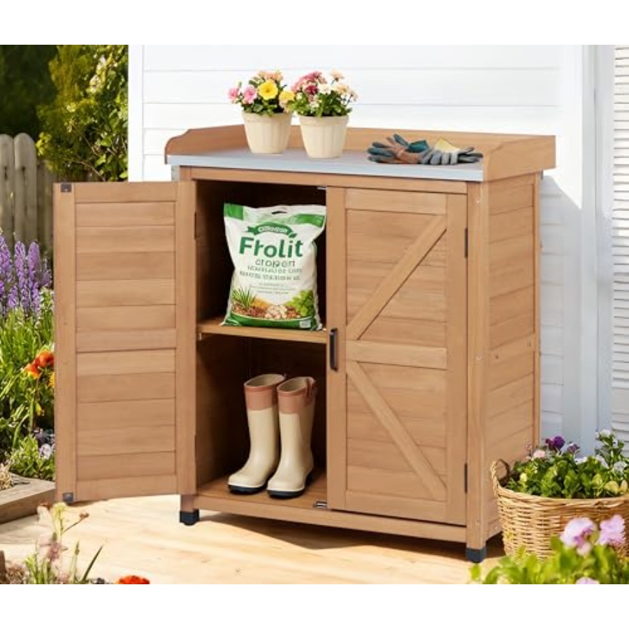 Outdoor potting bench with sto – обзор и цена Garden Bench Metal