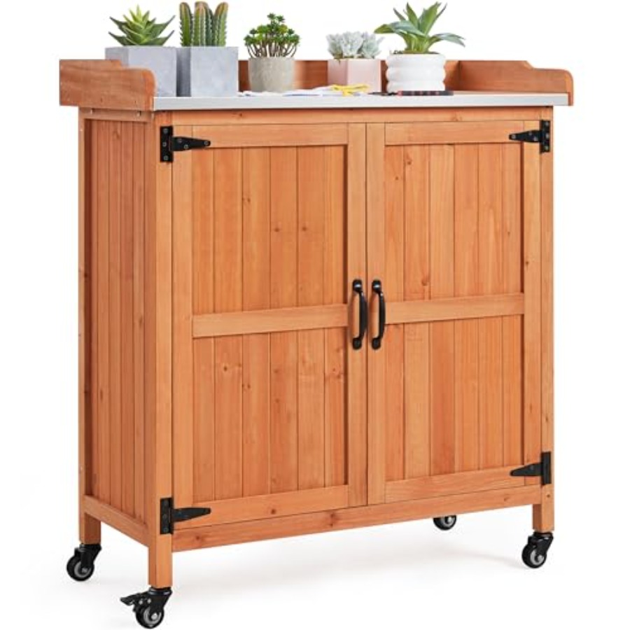 Potting Bench Table for outdoo – обзор и цена Garden Bench Metal