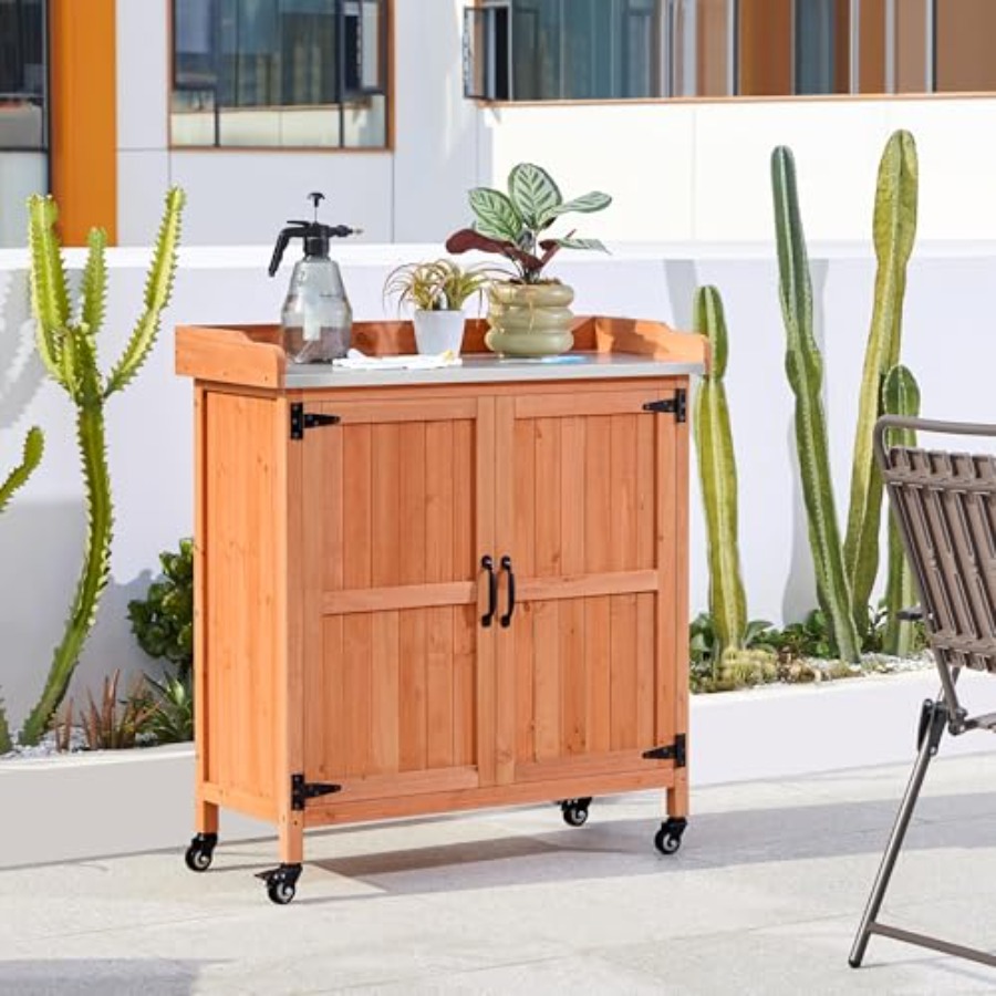 Potting Bench Table for outdoo – обзор и цена Garden Bench Metal