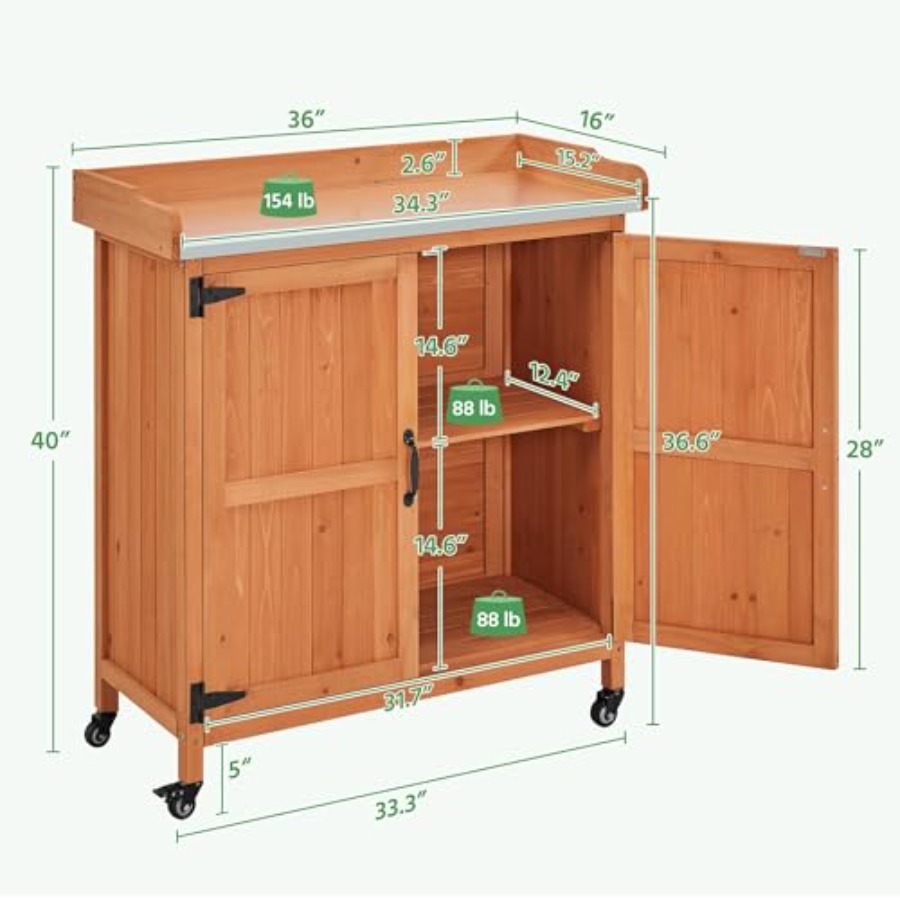 Potting Bench Table for outdoo – обзор и цена Garden Bench Metal